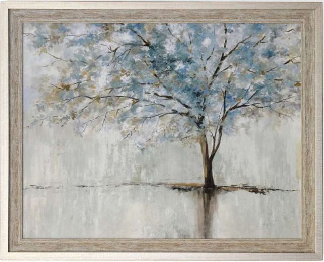 Stylecraft Dusty Indigo Forest Beige/Light Blue/Light Gray Wall Art -0