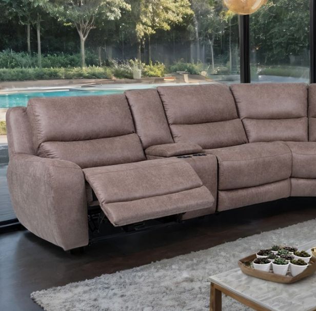 Furniture of America® Demetrius 6-Piece Slate Brown Power Sectional-3