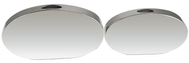 Deco Marche The Novogratz 2-Piece Silver Sleek Mirror Vase Set-0