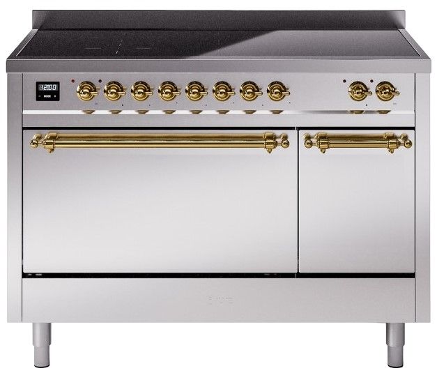 Ilve® Nostalgie II Series 48" Stainless Steel Pro Style Induction Range-0