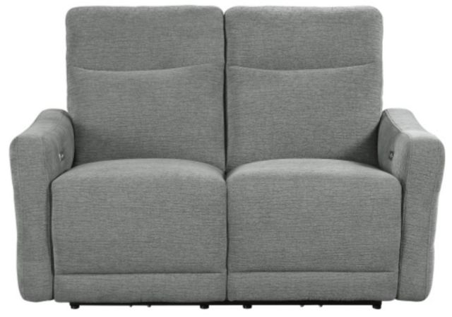 Homelegance® Edition Dove Gray Power Reclining Loveseat with Power Headrest-2