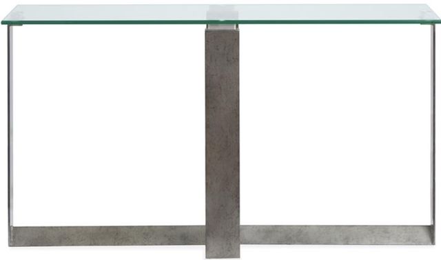 Magnussen Home® Holden Glass Top Rectangular Sofa Table with Aged Pewter Base-2