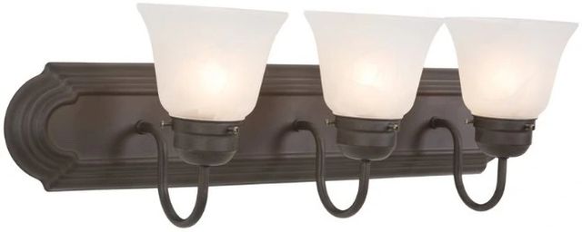 YHD Alabaster/Dark Brown 3-Light Incandescent Bathroom Vanity Lighting-0