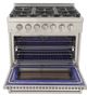Kucht Professional KFX Series 36" Stainless Steel Pro Style Natural Gas Range with True Simmer Burners-4