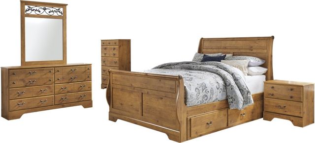 Signature Design by Ashley® Bittersweet 5-Piece Light Brown Queen Sleigh Bed Set-0