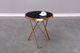 Brassex Inc. Frosted Glass Top Accent Table with Rose Gold Hairpin Legs-1