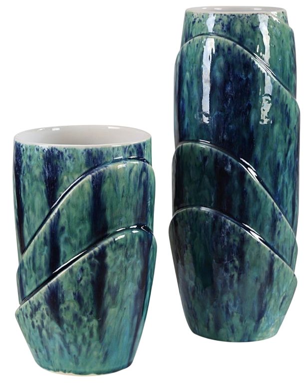 Uttermost® Tranquil Duo 2-Piece Blue/Green Vases Set-0