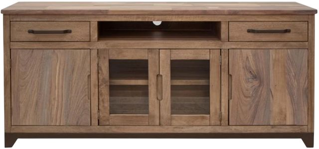 International Furniture Direct Natural Parota Brown 4-Door TV Stand-2
