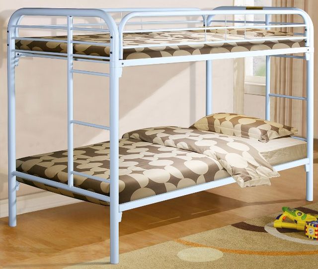 American Wholesale Furniture White Twin/Twin Bunk Bed-0