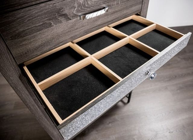 Furniture of America® Voleta Gray Nightstand-3