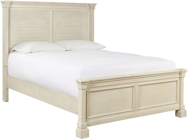 Signature Design by Ashley® Bolanburg 4-Piece Antique White Queen Panel Bed Set-1
