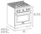 ZLINE Autograph Edition Paramount 30" 4.2 Cu. Ft. Satin Stainless Steel Gas Range with 4 Burner DuoPro™ Cooktop and Convection Gas Oven with White Matte Door and Polished Gold Accents-1