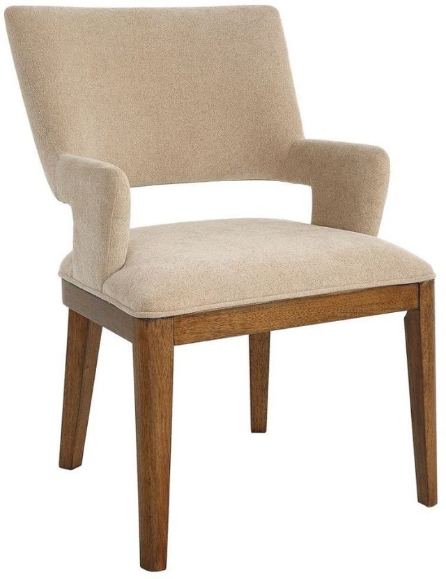Uttermost® Aspect Beige/Pecan Dining Chair-0