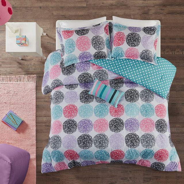 Olliix by Mi Zone Carly Purple Twin/Twin XL Reversible Comforter Set-2