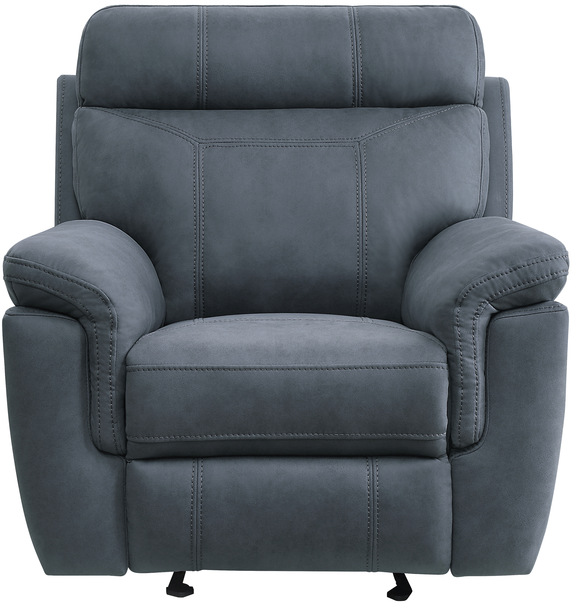 Homelegance® Clifton Blue Manual Glider Recliner-3