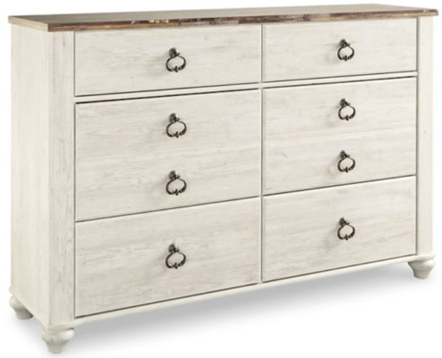 Signature Design by Ashley® Willowton 4-Piece Whitewash Queen Sleigh Bed Set-2