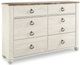 Signature Design by Ashley® Willowton 4-Piece Whitewash Queen Sleigh Bed Set-2