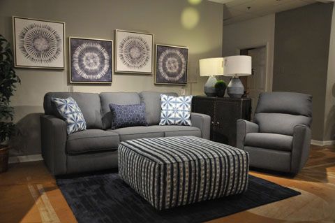 Benchcraft® Kiessel Nuvella® Indigo Oversized Accent Ottoman-2