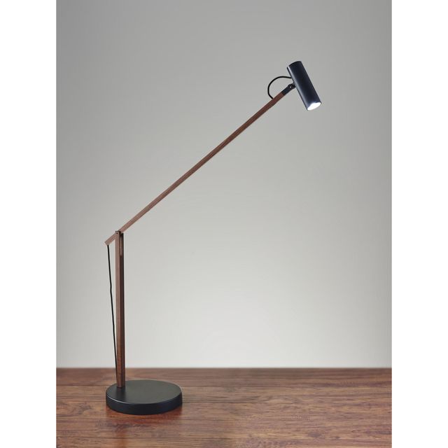 Adesso® Crane Walnut Wood/ Black LED Floor Lamp-1