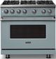 Viking® 5 Series 36" Novembery Sky Pro Style Gas (LP) Range with Polished Chrome Trim-3