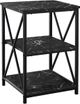 Monarch Specialties Inc. Black Marble 26"H Three Tier Accent Table-0