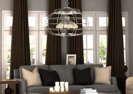 Cal® Lighting & Accessories Liberty Brushed Steel Chandelier-1