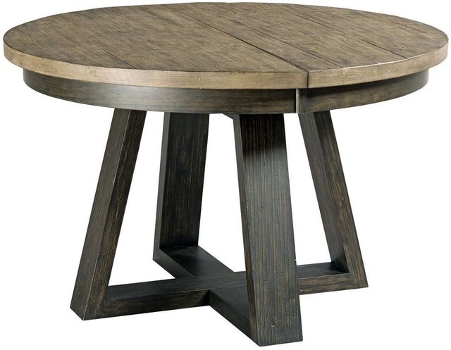 Kincaid® Furniture Plank Road Button Charcoal Round Dining Table with Stone Top-0