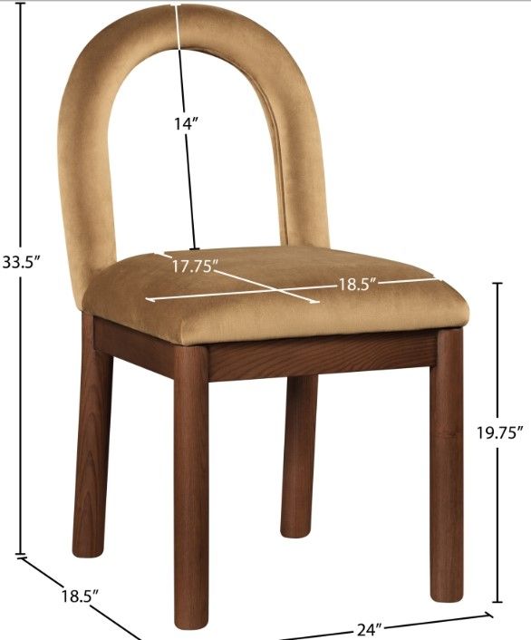Meridian Furniture Conrad Brown Saddle/Walnut Upholstered Dining Side Chair-2