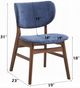ACME Furniture Bevis 2-Piece Blue/Walnut Side Chair Set-2