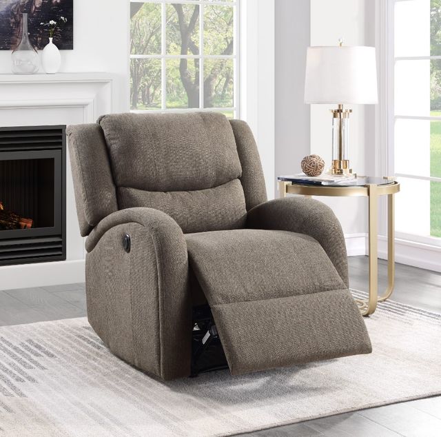 Homelegance® Foxcroft Brown Power Recliner-1