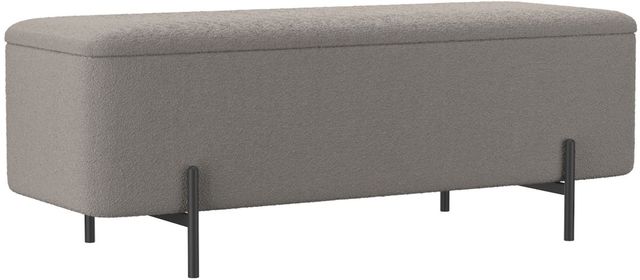 Worldwide Homefurnishings Inc. Erzo Black/Warm Grey Storage Ottoman Bench-0