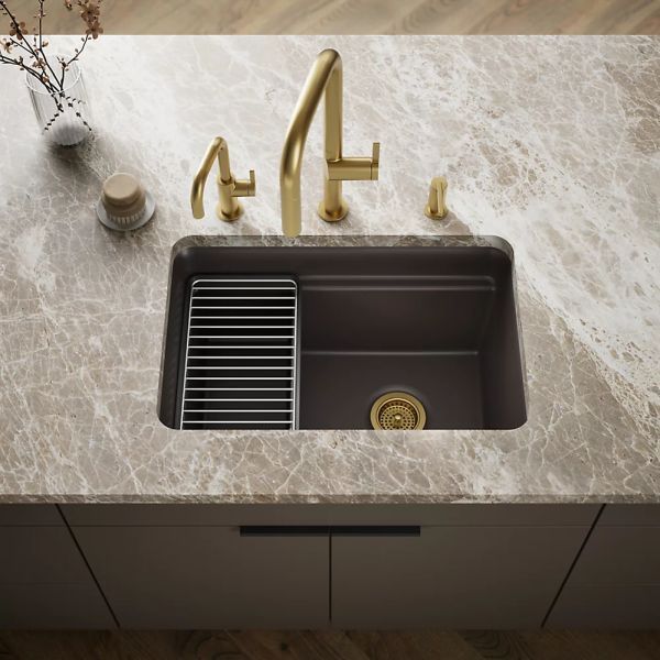 KOHLER® Cairn® Matte Brown 28" Undermount Single-Bowl Utility Sink-1