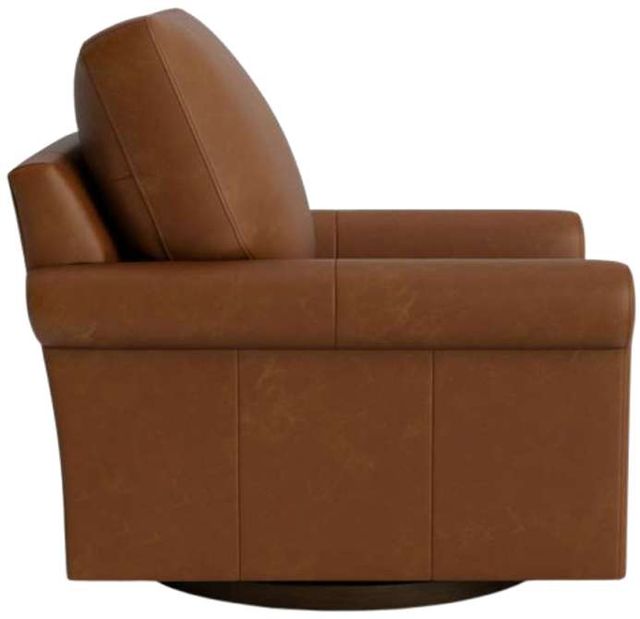 Bassett® Furniture Customizable True Custom® Leather Roll Arm Swivel Chair-2