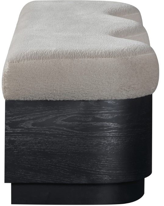Meridian Furniture Savoy Beige/Black Upholstered Bench-2