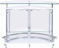 Coaster® Amarillo White/Chrome 2-Tier Bar Unit