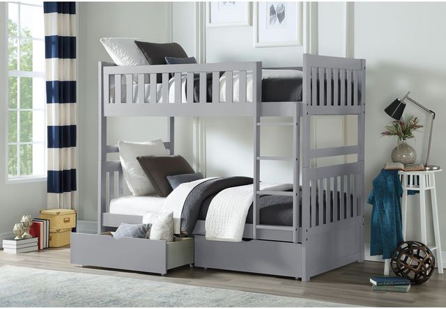 Homelegance® Orion Gray Youth Twin/Twin Storage Bunk Bed-1