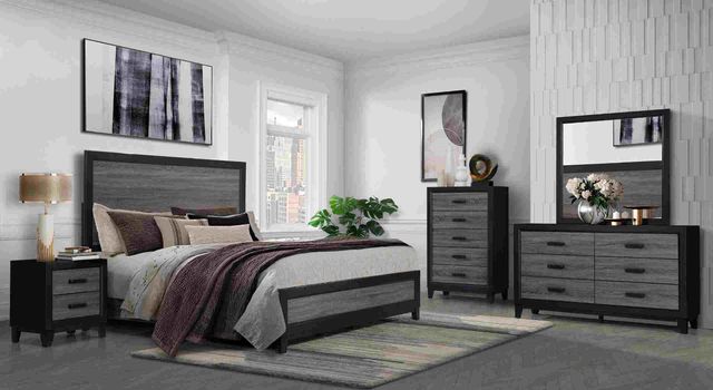 Global Furniture USA Lisbon 5-Piece Black/Gray Full Bedroom Set-1