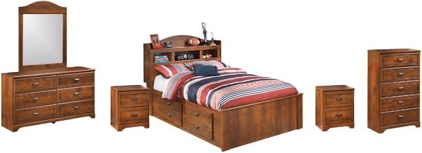 Signature Design by Ashley® Barchan 6-Piece Medium Brown Full Bookcase Storage Bed Set-0