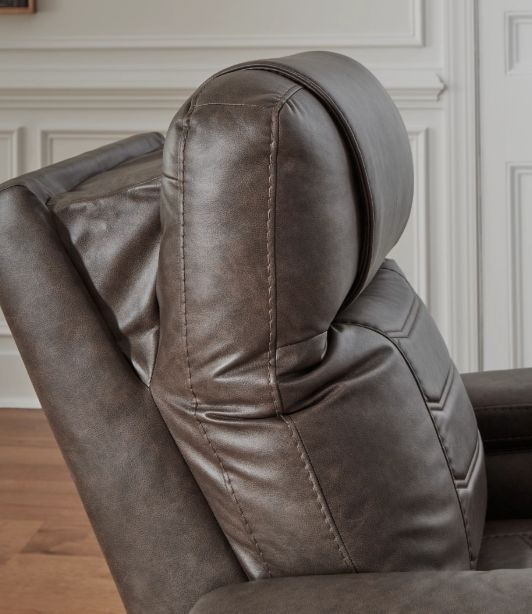 Signature Design by Ashley® Schooner Rocks Umber Power Recliner with Adjustable Headrest-4