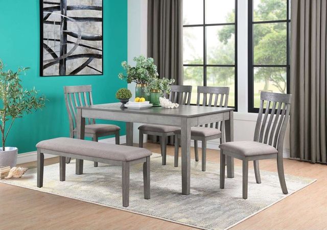 Homelegance® Armhurst Wire Brushed Dark Gray Dining Table with Light Gray Base-1