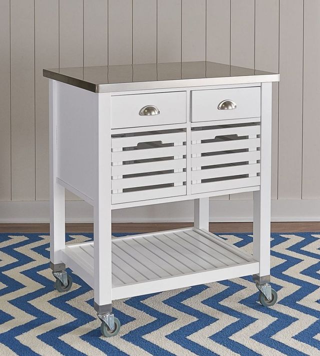 Linon Robbin White Kitchen Cart-4