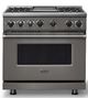 Viking® 7 Series 36" Damascus Gray Pro Style Dual Fuel Range with 12" Reversible Griddle-0