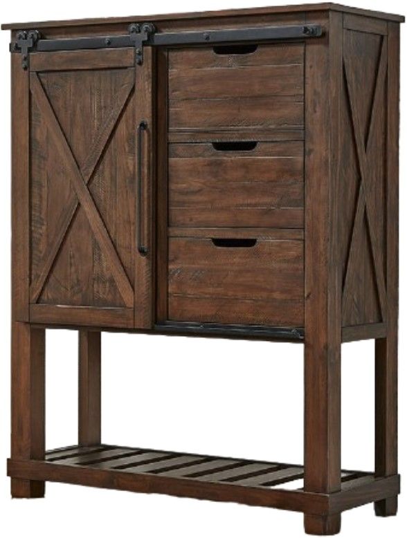A-America® Sun Valley Rustic Timber Large Barn Door Chest-0