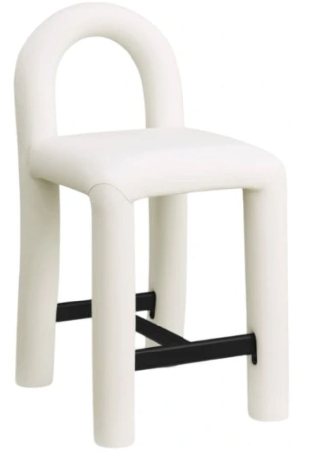 Meridian Furniture Amari Cream Leather Upholstered Counter Stool-0