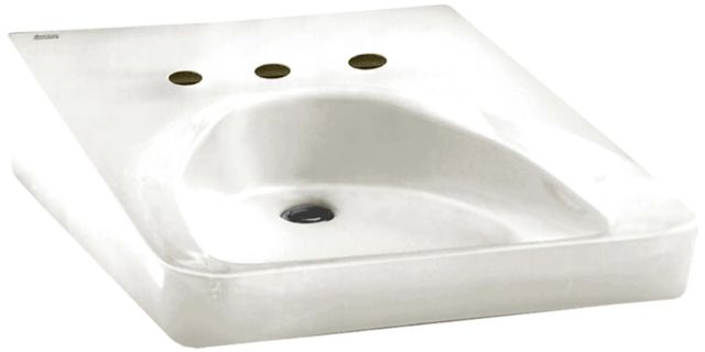 American Standard Wheelchair White Wall-Hung Sink with 10.5" Widespread-0