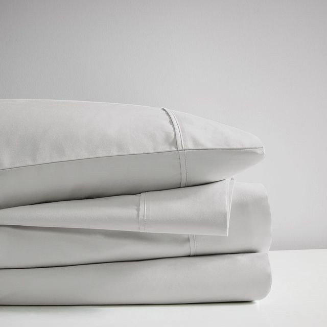 Olliix by Madison Park 525 Thread Count Light Gray Queen Cotton Rich Sheet Set-3