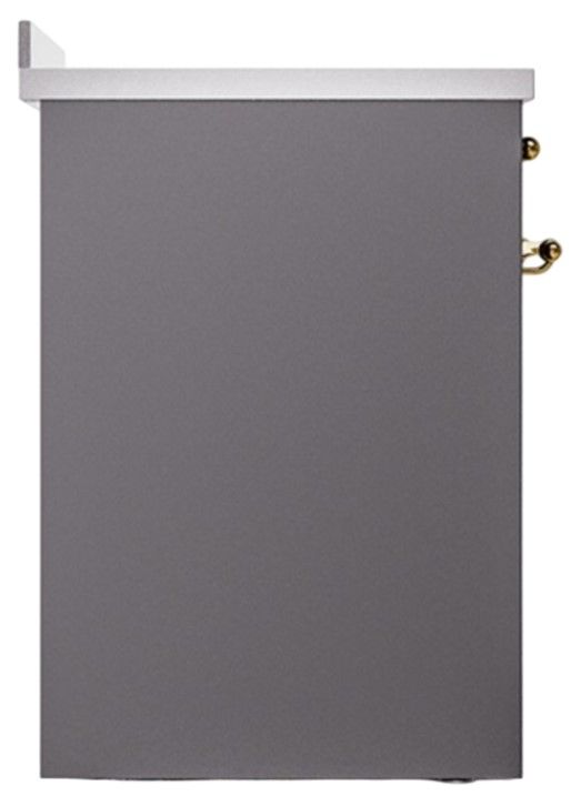 Ilve® Nostalgie II Noblesse 30'' Graphite Matte Pro Style Induction Range with Brass Trim-2