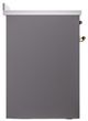 Ilve® Nostalgie II Noblesse 30'' Graphite Matte Pro Style Induction Range with Brass Trim-2