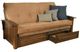 Kodiak Furniture Washington Suede Peat/Rustic Walnut Full Storage Futon with Mattress-0