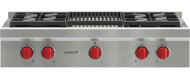 Wolf® 36" Pro Style Natural Gas Rangetop-0